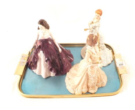 A Royal Worcester figurine Charlotte plus two other figurines