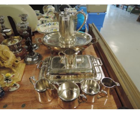 A selection of vintage metal and plated wares