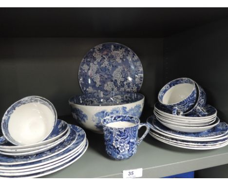 A selection of vintage transfer printed ceramics in a Chintz pattern 