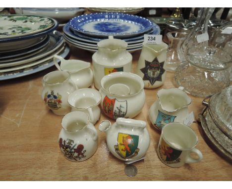 A selection of vintage and antique ceramic crested ware including Goss 1887 