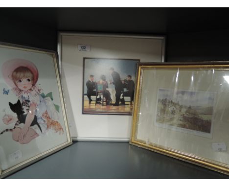A selection of vintage prints and period frames