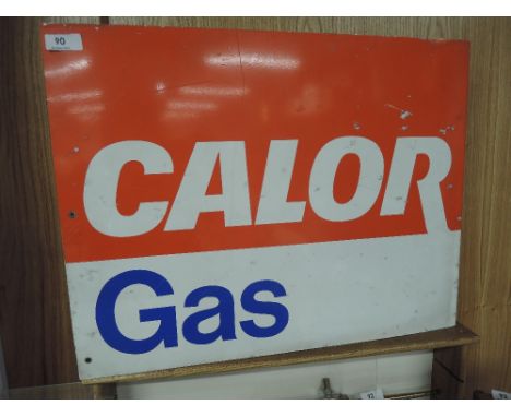A vintage shop advertising sign for Calor Gas double sided print