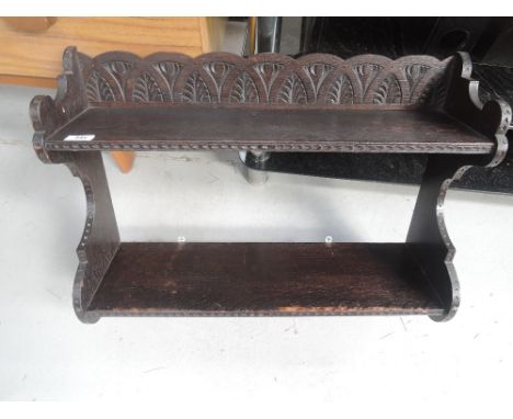 A 19th Century oak wall shelf
