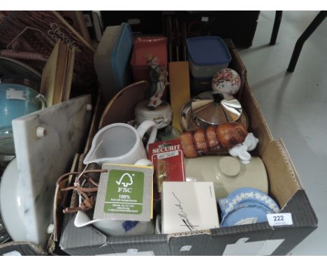 A selection of vintage ceramics and trinkets including Jasper ware