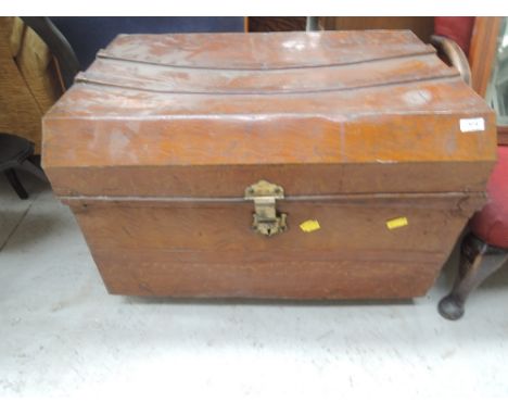 A vintage tin trunk