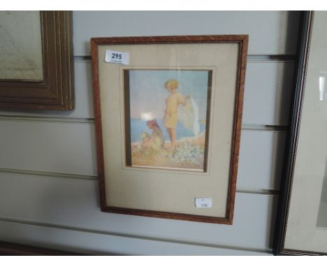 A vintage 1920's style print of ladies on beech