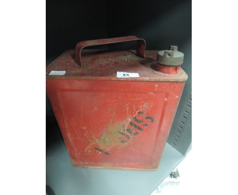 A vintage 2 gallon oil fuel can SM and BP LTD with brass top