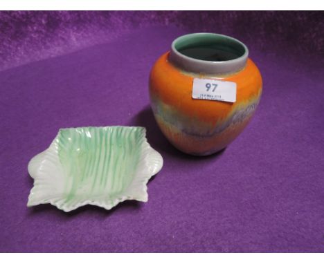 Two vintage ceramics by Shelley china vase and trinket dish