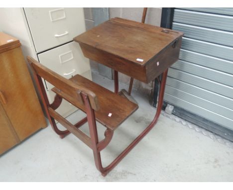 A vintage school desk