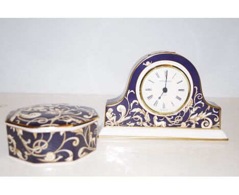 Wedgwood clock together with a trinket box