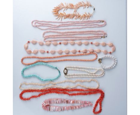 This elegant collection consists of 10 necklaces and 1 bracelet, each featuring unique and vibrant bead designs. The necklace