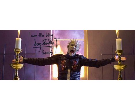 ULTRA RARE! Hellraiser Doug Bradley signed large panoramic 16x6 photo. This beautiful and ultra-rare hand-signed 16 inches x 