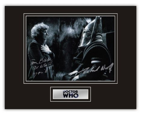 Stunning Display! Dr. Who Tom Baker Gabriel Woolf hand signed professionally mounted display. This beautiful display consists