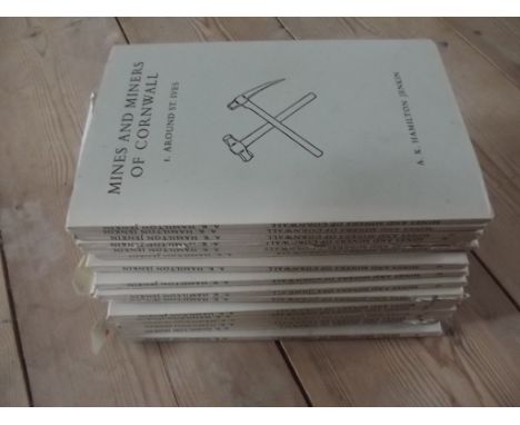 A.K. HAMILTON JENKIN. "Mines & Miners of Cornwall." 16 Vols comp, orig wps, 1961-1970 vg.