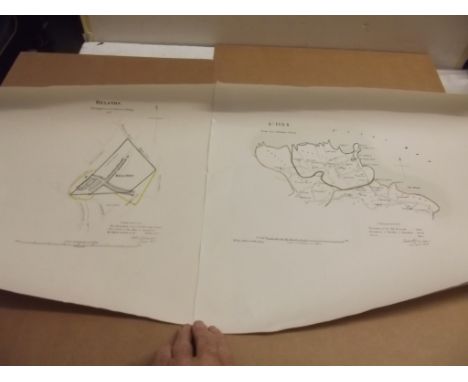 MAPS. Two litho maps hand col in outline by Robert K. Dawson, Helston & St Ives 1834 vg;  plus four litho maps Cornish Towns 