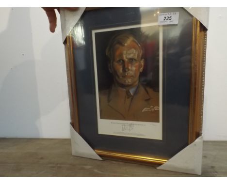 Signed aviation print:- Flight Lieutenant Roderick Learoyd VC. and signed in pencil by the same.