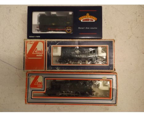 Bachmann:- 32-100 diesel shunter, Lima:- B.R. diesel shunter and G.W.R. 2-6-2 tank each boxed, lacquered.