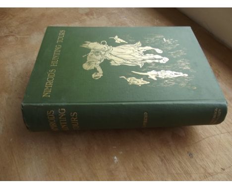 "NIMROD'S Hunting Tours." 18 tissue guarded col plts comp, orig pict pilt cl, lg 8vo, 1903 vg
