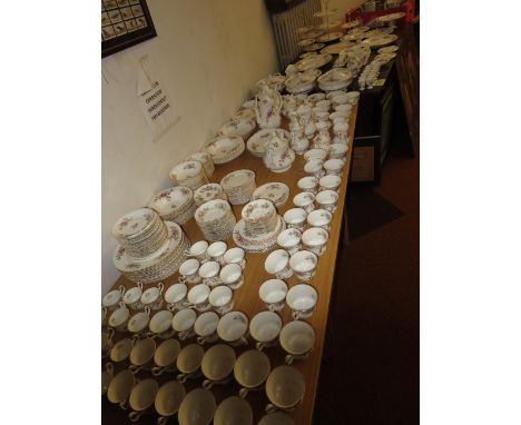Royal Albert moss rose, large service, 235 pieces, 124 plates(All sizes), 46 bowls, 14 tea pots &amp; jugs, 7 Sugar bowls, 6 