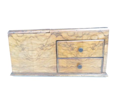 Victorian Walnut tea caddy with 2 draws 