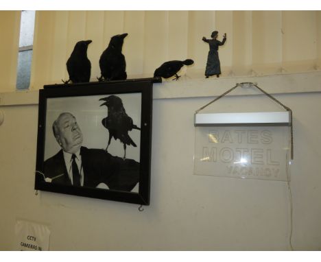 Bates motel light up sign with related items 