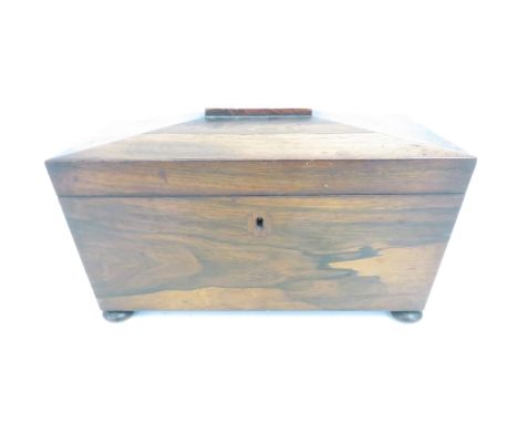 Victorian tea caddy, left hand side handle missing 