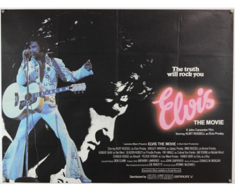 Elvis The Movie (1979) British Quad film poster starring Elvis Presley and directed by John Carpenter, folded, 30 x 40 inches