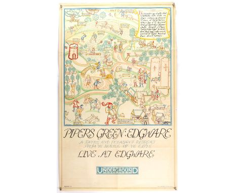 Pipers Green Edgeware - London Transport Original Vintage poster with artwork by John Dixon, printed by John Waddington 1928,