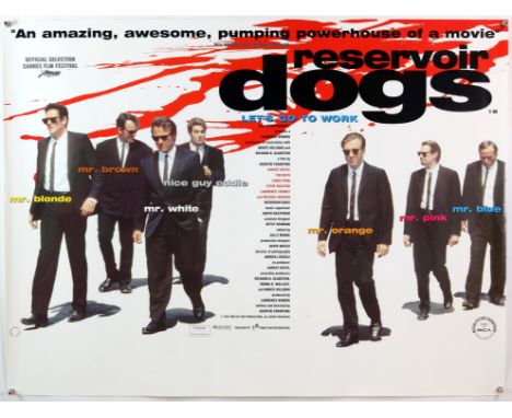 Reservoir Dogs (1992) British Quad film poster, directed by Quentin Tarantino and starring Harvey Keitel, Tim Roth and Michae