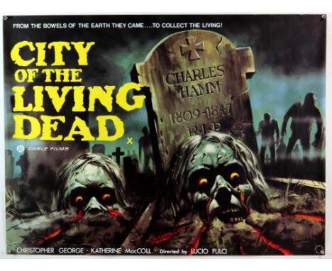 City of The Living Dead (1980) British Quad film poster, directed by Lucio Fulci, rolled, 30 x 40 inches. Condition Report:  