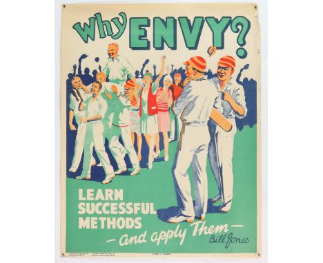 'Why Eny?' - Original Vintage information poster by Bill Jones, Printed in England, Copyright 1928, No. 16, rolled, 22 x 28 i