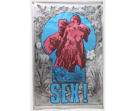 SEX! by Martin Sharp and King Kong - Big O Posters BO2 from 1967, Silk Screen Foil poster, rolled, 19.75 x 30 inches. 