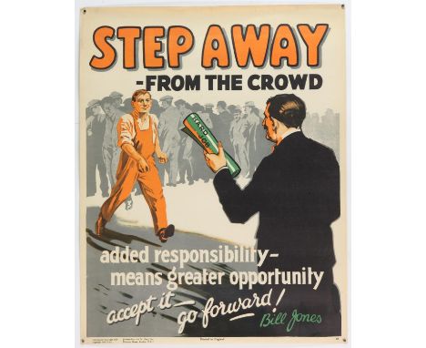 'Step Away From the Crowd'- Original Vintage information poster by Bill Jones, Printed in England, Copyright 1928, No. 35, ro