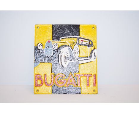 Cast iron sign Bugatti 26cm x 23cm