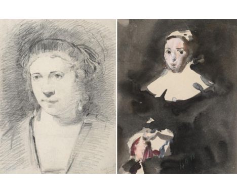 Hercules Brabazon Brabazon NEAC, PS (1821-1906) ''A Souvenir of Rembrandt'' Initialled and inscribed ''Rembrandt Louvre'', pe