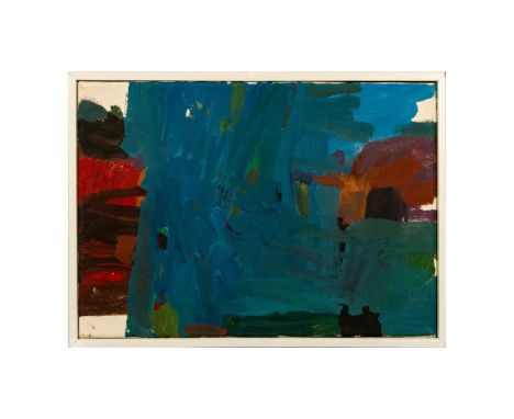 Gouache on canvas by renowned Modernist painter Luis Lizardo who paints 'Pure Art' abstractions. This composition is painted 