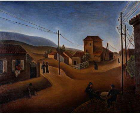 Nikos Hadjikyriakos-Ghika (Greek, 1906-1994)Petite place dans le quartier de Keramikos, Athènes   signé 'K. GHIKA' (en bas à 