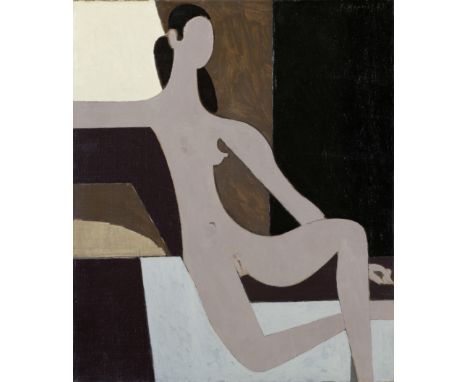 Yiannis Moralis (Greek, 1916-2009)Fille nue signé en grec et daté '79' (en haut à droite)huile sur toile55 x 46.5cm (21 5/8 x