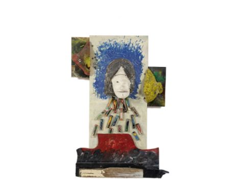 Alexis Akrithakis (Greek, 1939-1994)Sans Titre technique mixte sur bois 134 x 89 x 27cm (52 3/4 x 35 1/16 x 10 5/8in).Réalisé