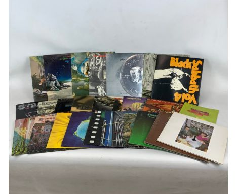 Collection of vinyls, to include Led Zeppelin 'Swan Song', Black Sabbath 'Vertigo &amp; Vol 4', Amon Duul 11, Budgie 'Bandoli