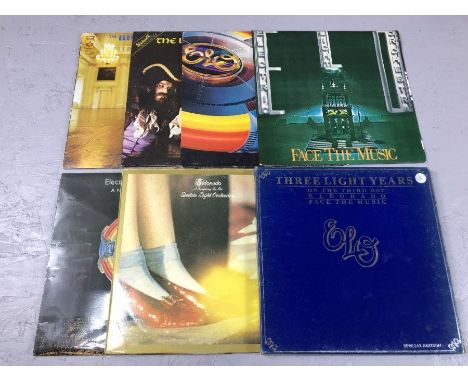 7 ELECTRIC LIGHT ORCHESTRA LPs inc. Electric Light Orchestra, Face The Music, El Dorado, New World Record, Out Of The Blue an