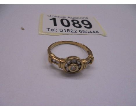 A 9ct gold ring set clear stone, size M, 1.97 grams.