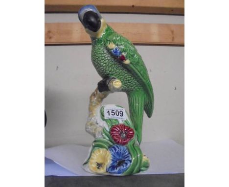 A Portuguese ceramic parrot, 28 cm.