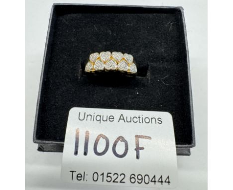 A 9ct gold ring size M half, 3.82 grams