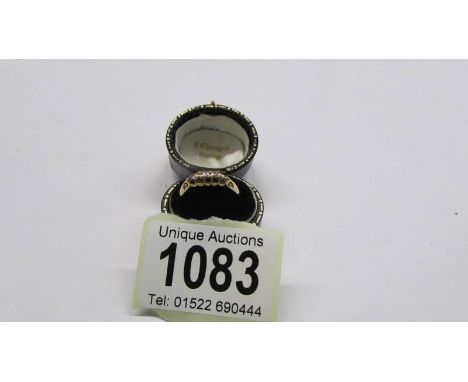 An 18ct gold Victorian five stone diamond ring, size M half, 2.83 grams