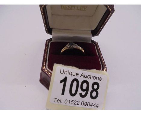 A 9ct gold ring size O half, 1.78 grams.