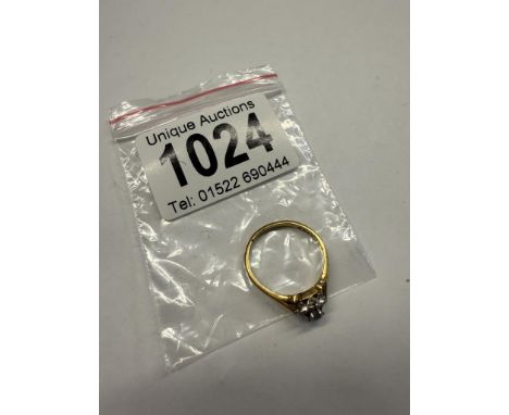 An 18ct gold ring set aquamarine, size K, 3.24 grams.