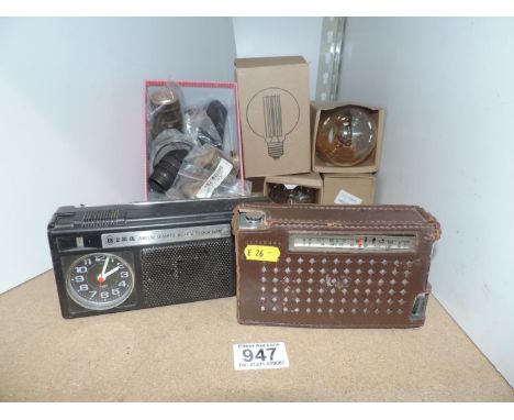 2x Radios and Light Bulbs 