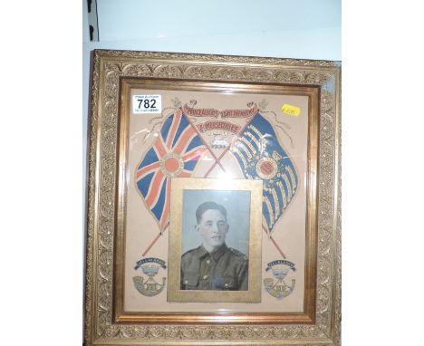 Gilt Framed Photograph - Prince Albert's Light Infantry Somersetshire Egypt - Major E Darker Plymouth 