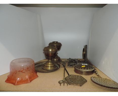 Metalware and Glass Light Shade 